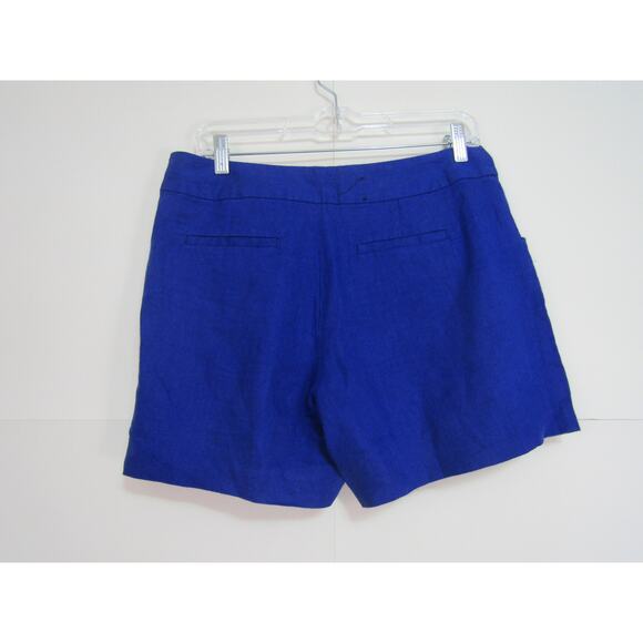 INC Blue Linen Chino Shorts Womens sz 6 Boho Minimalist Neutral Boho Cottagecore - Picture 2 of 6